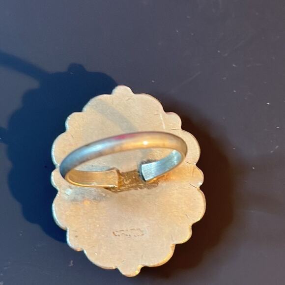 Vintage ring with pink peach stone. Size 7 - Picture 6 of 11